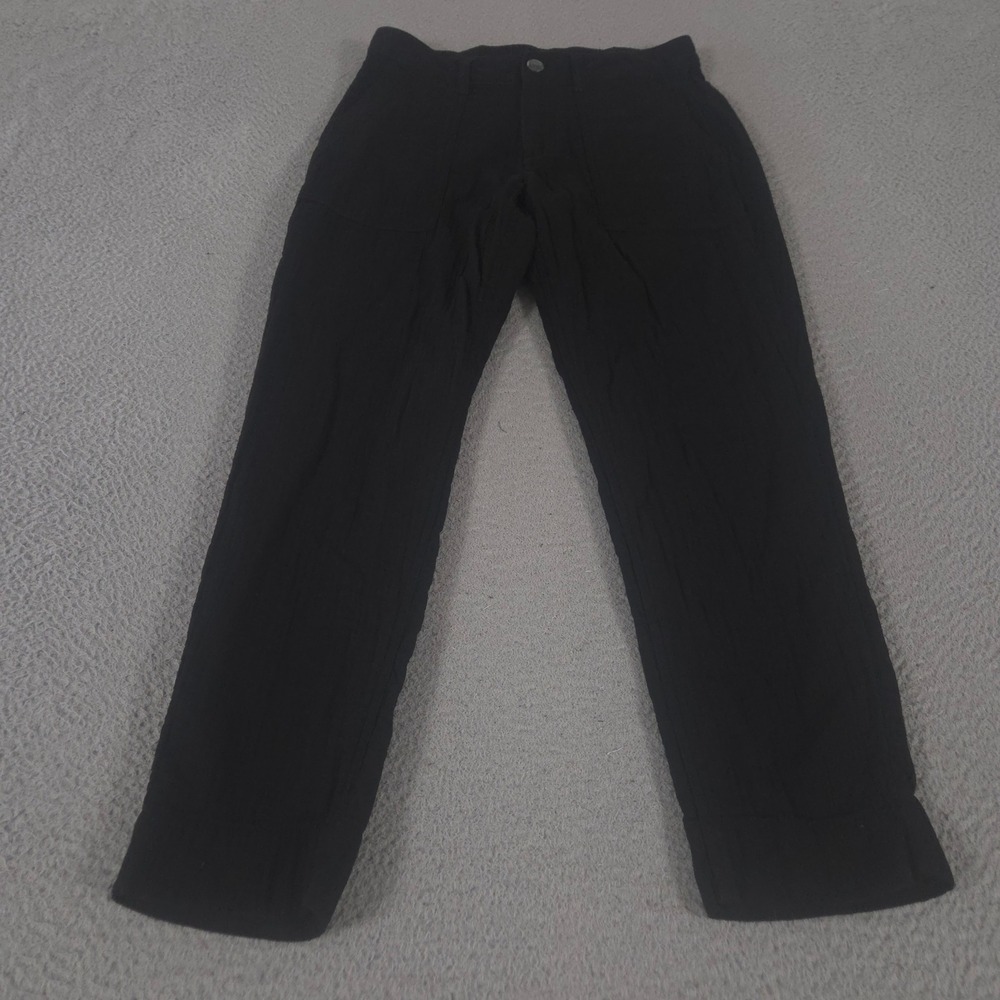 Old Navy Pants Womens 4 Black Tapered Leg High-Waisted Slouchy Cropped Workwear